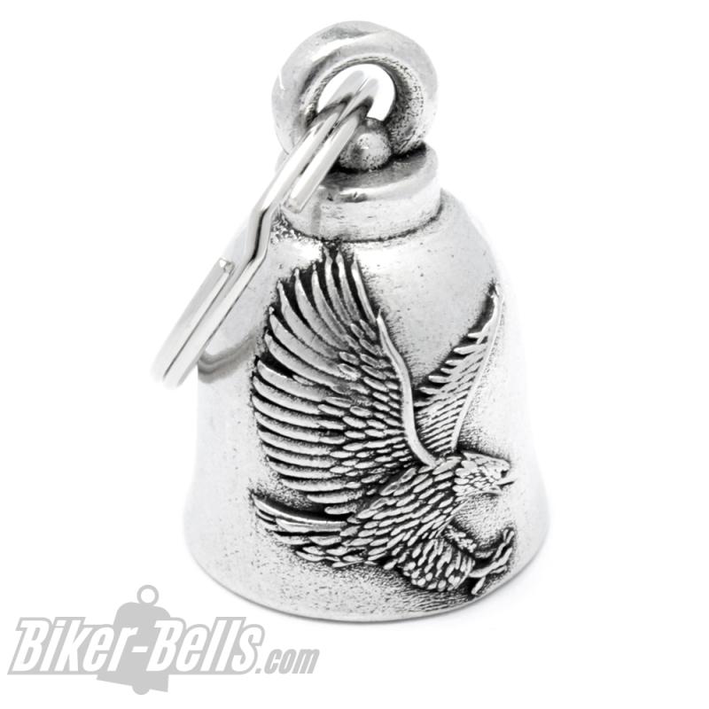 Biker-Bell Detailed Eagle With Spread Wings Motorcycle Lucky Bells